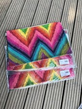 Set Of 3 Vivaraise Rainbow Zigzag Pattern Cushion Covers 30xm X 50