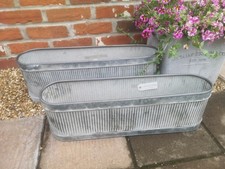 Pair Of Ribbed Trough Vintage