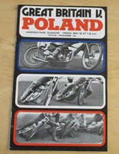 Speedway Programme Great Britain v Poland 28th May 1971 Glasgow