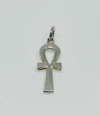 Gorgeous Sparkling Egyptian Ankh Holy Cross Pendant 925 Silver 1.60g #18602