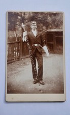 CABINET CARD FEATURING A DRUM MAJOR OF THE BOYS' BRIGADE