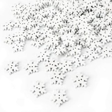 Snowflake Buttons Wooden x20