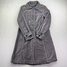 Boden Grey Lined Luxury Cotton Soft Velvet Coat Long UK 10