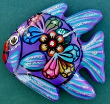 Souvenir Fridge Magnet Mexico Tropical Fish And Flower Design
