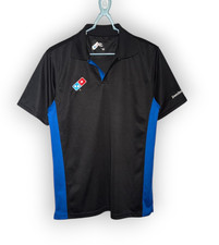 Domino's Pizza Unisex Black Blue Work Uniform Shirt Size Medium VGC