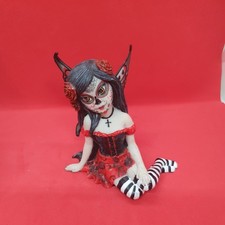 Nemesis Now Rosalia Sugar Skull Fairy Gothic Punk Red & Black Roses Figurine