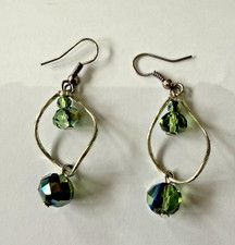 Silver drop earrings in