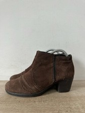 EARTH SPIRIT LADIES BROWN SUEDE ZIP UP ANKLE BOOTS SHOE UK SIZE 5 EUR 38 D620