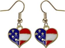 Charm Buddy USA American Flag Independence Day Celebration Flag Dangle Earrings