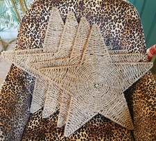 Set x 4 Star Shaped Woven Placemats Christmas Tablescape Table Dinner Mats 