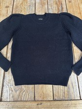 Perfect ISABEL MARANT "Robin" Black Merino Wool & Cashmere Puff Sleeve JUMPER XS