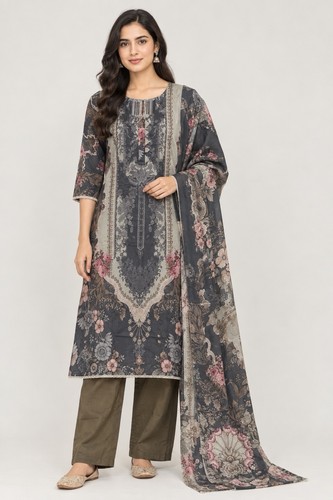 Grey floral piece salwar - floral,