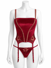 Ladies Red Velvet Corset &