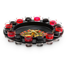 Casino Party Glasses Game Spin & Shot Roulette Wheel Drinking Set for Adults 18+