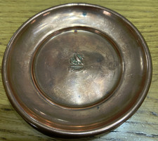 Antique HMS Hood Copper Wine Bottle Coaster/Pin Dish
