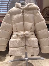 Elsy Girls Winter coat fur/mink jacket ivory/white 5/6 years