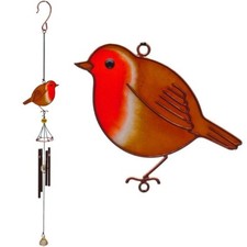 Robin Windchime Garden Suncatcher Chime Mobile With Bells 51cm