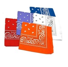 5x Colourful Paisley Bandanas