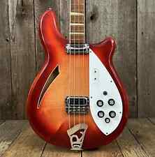 Top Sunburst Hollow Body Electric Bass Guitar Single F Hole Checkerboard Binding