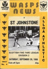 Alloa Athletic v St Johnstone Scottish League Div Two 20th Sept 1986