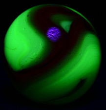 U.V. Glow Vintage American WV Swirl Marble, Heaton, Ravenswood, Alley Agate 15mm