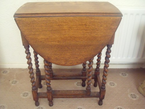 Drop leaf barley twist table - drop,