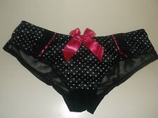 Bnwt La Senza Shorts 8 12 14 18 Black Satin Lace Pink Bow Spot Print