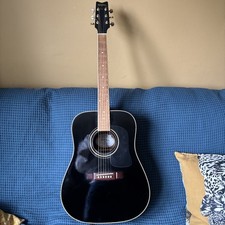 Washburn Acoustic Guitar D100B/BLACK Used Great Working Condition