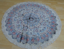 Round Turkish Oriental Carpet Rug Hand Made Wool Vintage Kayseri 4ft 6" x 4ft 6"