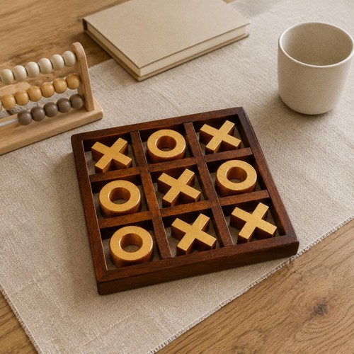 Wooden and toe game - x, o