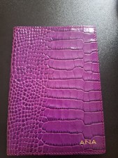 Smythson of Bond Street Purple Crocodile Embossed Leather  Passport Cover/Holder