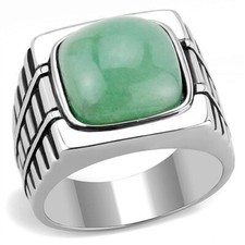 Mens jade ring green signet