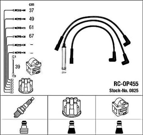 Black ignition cable kit - kit, ngk