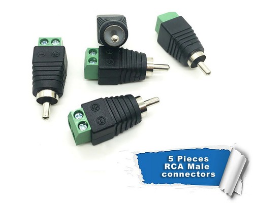 5pcs rca plug male connector - 5pcs,