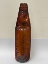 59465 Old Antique Glass Bottle Mineral Codd Patent Amber Twickenham Jones