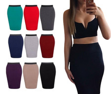 Womens Bodycon Midi Skirt