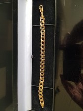 Solid 9ct Gold Gents Curb Bracelet