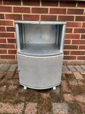 Lloyd Loom Style Vintage Retro Bedside Cabinet with Glass Top for Upcycle
