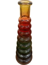 Retro Multicolour Glass Stacked Decanter Art Deco Style Collectible