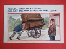 Old Comic MUSIC SCHOOL SELLING YER NEW PIANO TAKING IT FOR FIRST LESSON