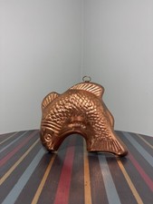 Copper Portable Vintage METAL FISH WALL ART Hanging PICTURE Unique 8”x9” inches