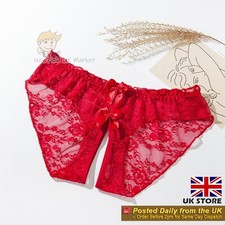 Open Crotch Crotchless Beautiful Panties Women's Day Night Lingerie Panties UK