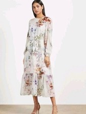 Ted Baker Kally Vanilla Peplum Lined Maxi Dress Size 5 UK 14-16 Occasion