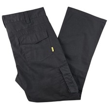 Trojan Mens Black Ripstop Cargo Utility Work Trousers Size W36 L33