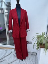 Next Red Linen Trouser Suit