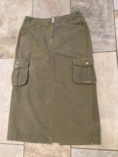 Ladies Rita Ora Khaki Denim Skirt Size 16.