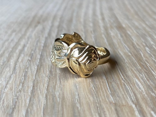 Gold rose spoon ring - gold,