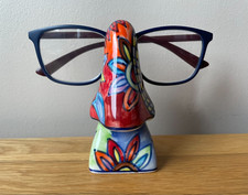 Ceramic Painted Reading Glasses Spectacle Stand Holder Picasso Style Nose