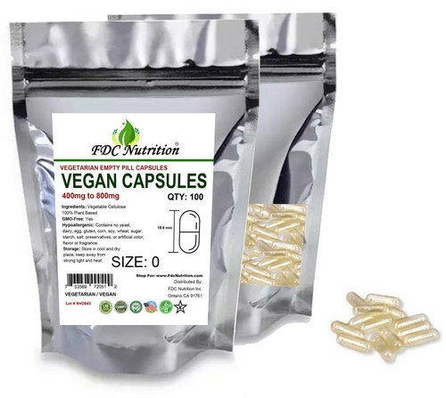 Empty vegan capsules sizes 0 - vegan,