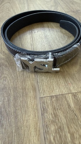 Brown faux leather belt - faux,